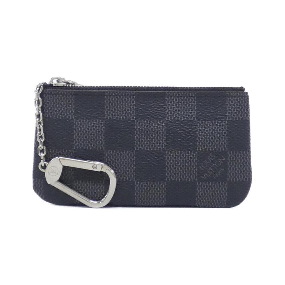 Louis Vuitton Damier Graphite Card Key Case Pochette Clé N60155 Coin &